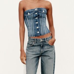 Zara denim corset top